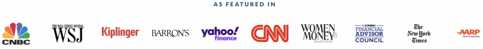 Francis Financial media logos showing where the firm has been featured — press mentions as third-party credibility