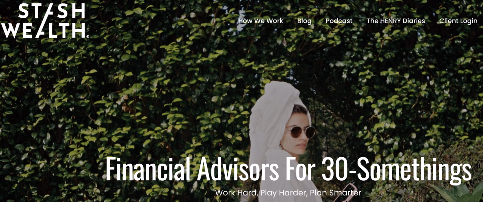 Stash Wealth landing page speaking directly to a specific audience with concrete, believable outcome language